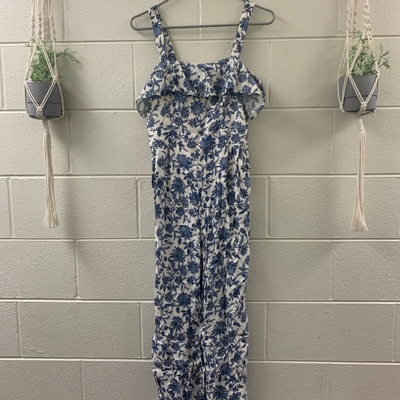 Blue and white long romper - Picture 1 of 3